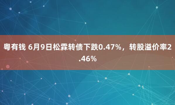 粤有钱 6月9日松霖转债下跌0.47%，转股溢价率2.46%