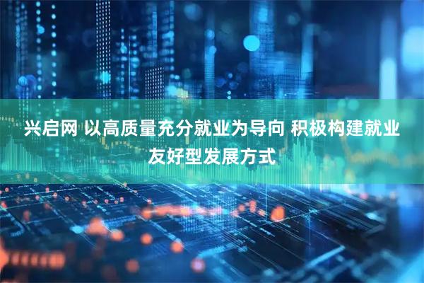 兴启网 以高质量充分就业为导向 积极构建就业友好型发展方式