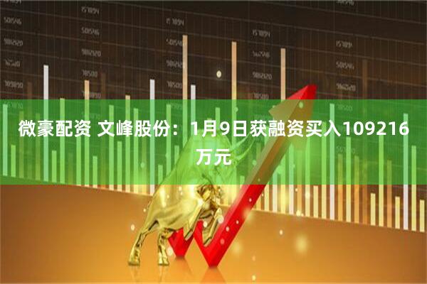微豪配资 文峰股份：1月9日获融资买入109216万元